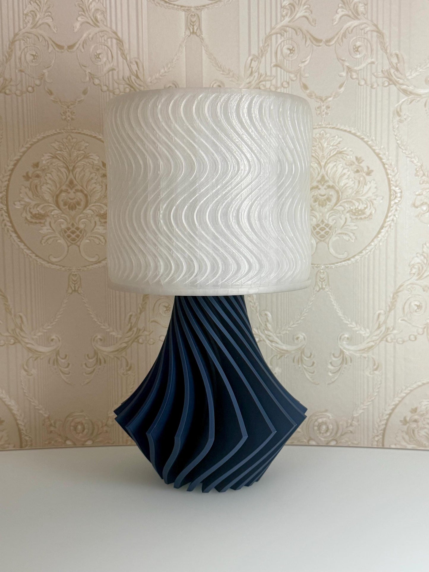 Handgefertigtes Lampen mit modernem 3D-Design | Blau & Weiß | Zemer-Technik - Blau
