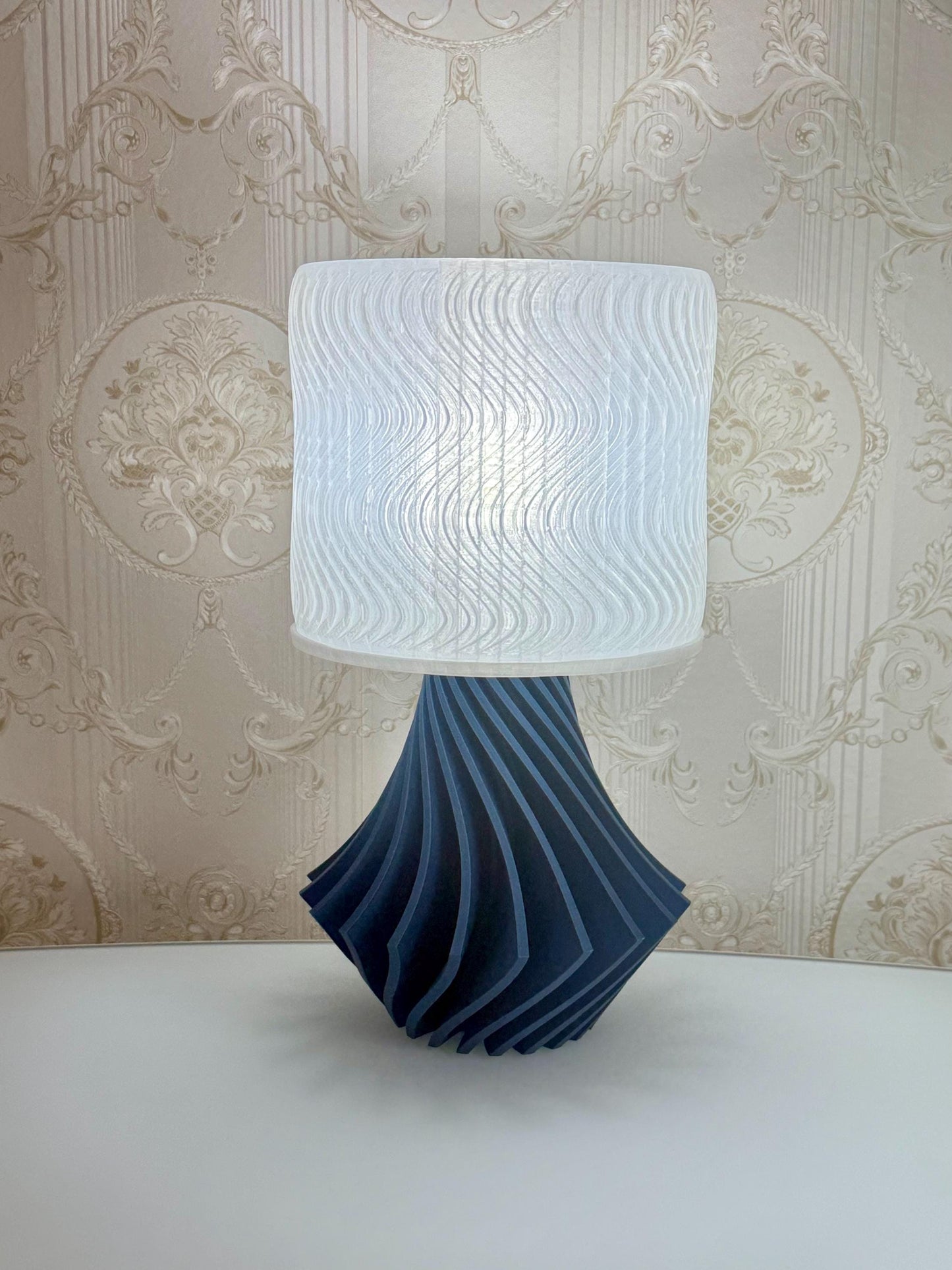 Handgefertigtes Lampen mit modernem 3D-Design | Blau & Weiß | Zemer-Technik - Blau