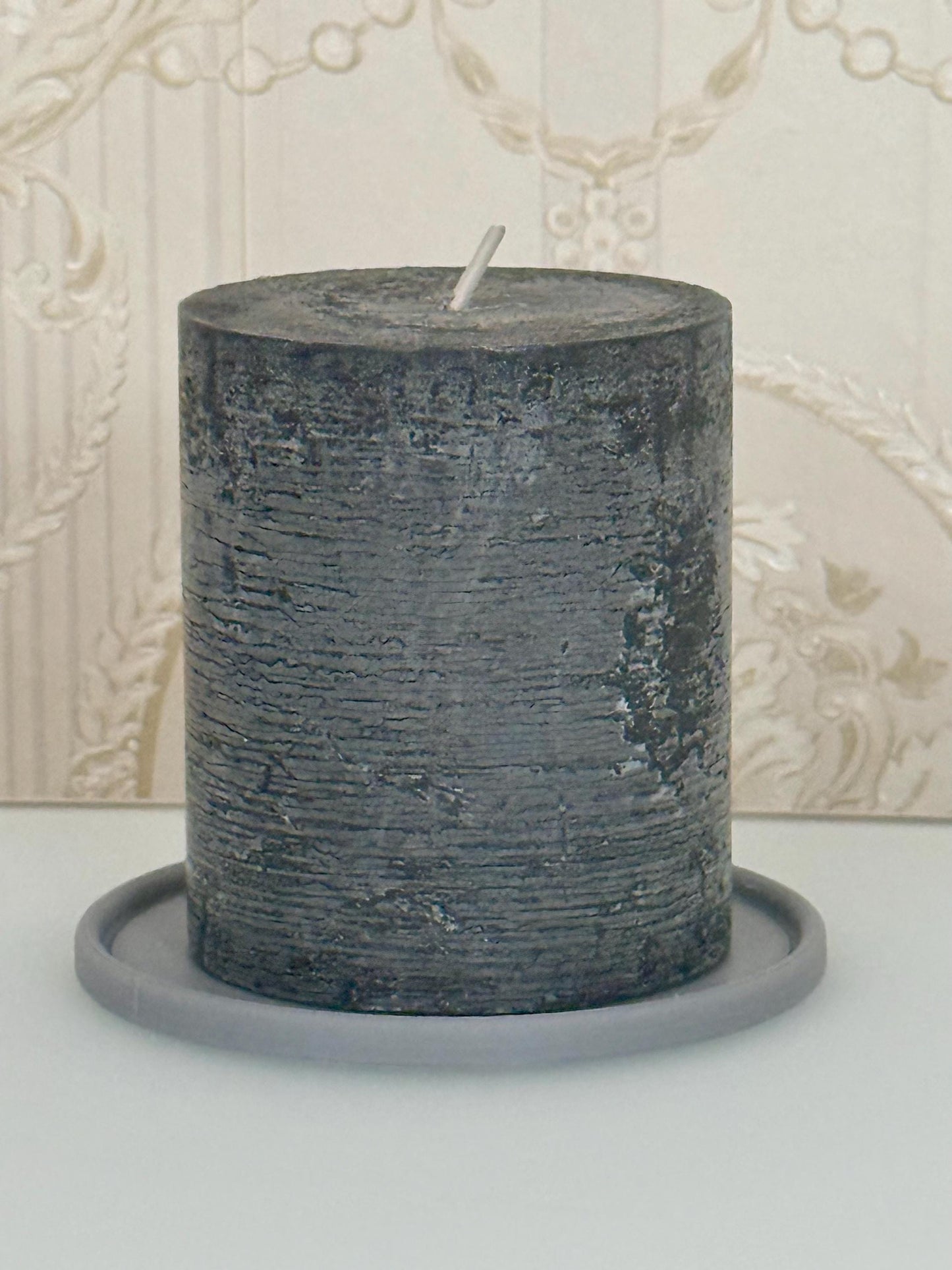 Handgefertigtes Deko-Set Vase, Blumentopf & Untersetzer | Modernes Design | Zemer-Technik - Grau