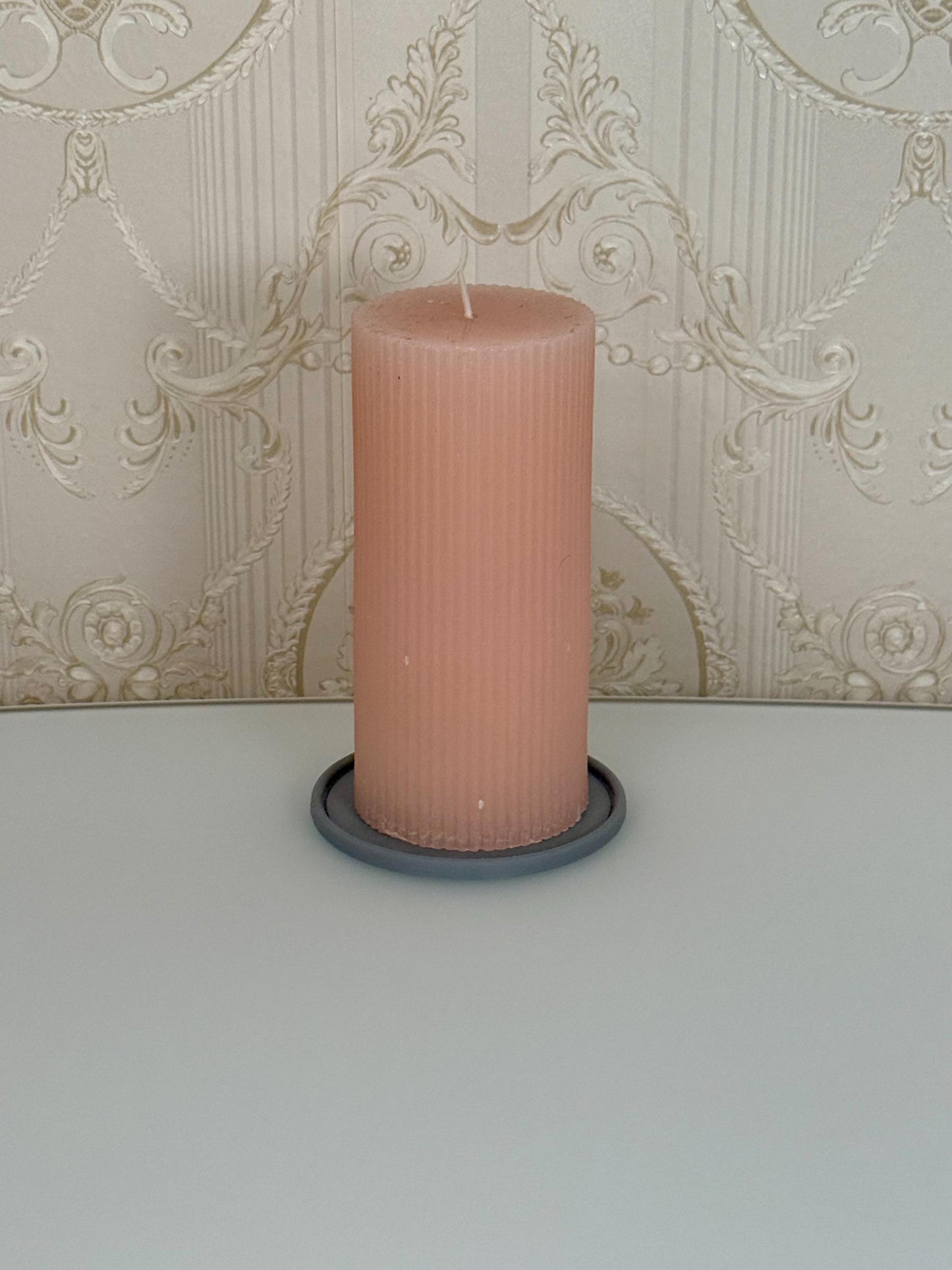 Handgefertigtes Deko-Set Vase, Blumentopf & Untersetzer | Modernes Design | Zemer-Technik - Grau
