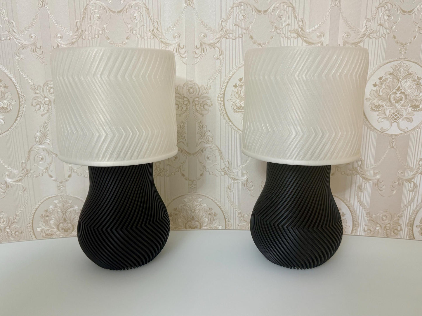 Exklusives Lampenset im modernen Design – Handgefertigt in Deutschland | Zemer-Technik | Premium Qualität - Schwarz