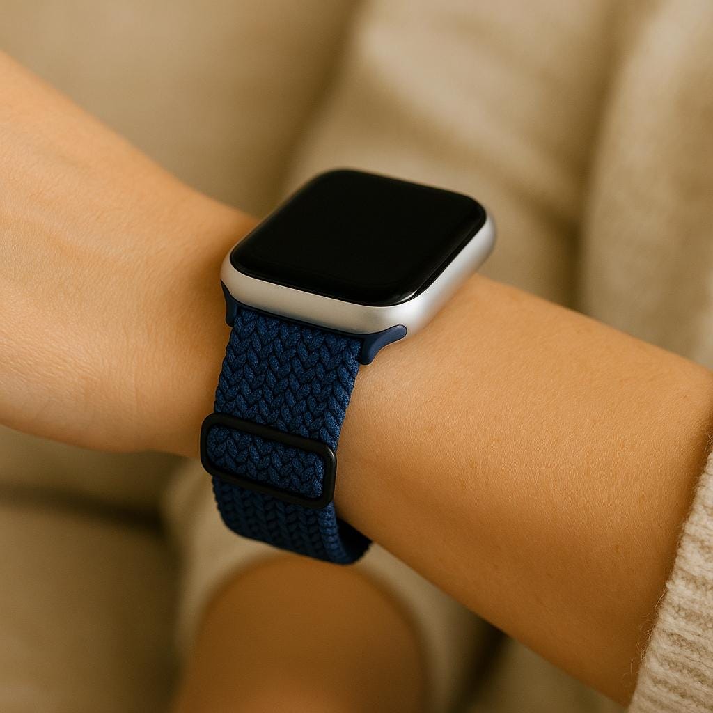 Geflochtenes Apple Watch Armband – Verstellbares Nylon  Solo Loop Stil – kompatibel mit 38–45mm – viele Farben (Lavendel, Blau, Mint, Rot)