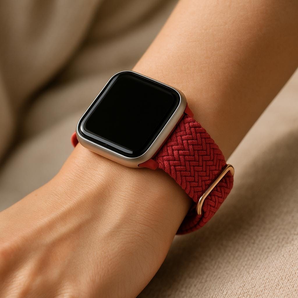 Geflochtenes Apple Watch Armband – Verstellbares Nylon  Solo Loop Stil – kompatibel mit 38–45mm – viele Farben (Lavendel, Blau, Mint, Rot)