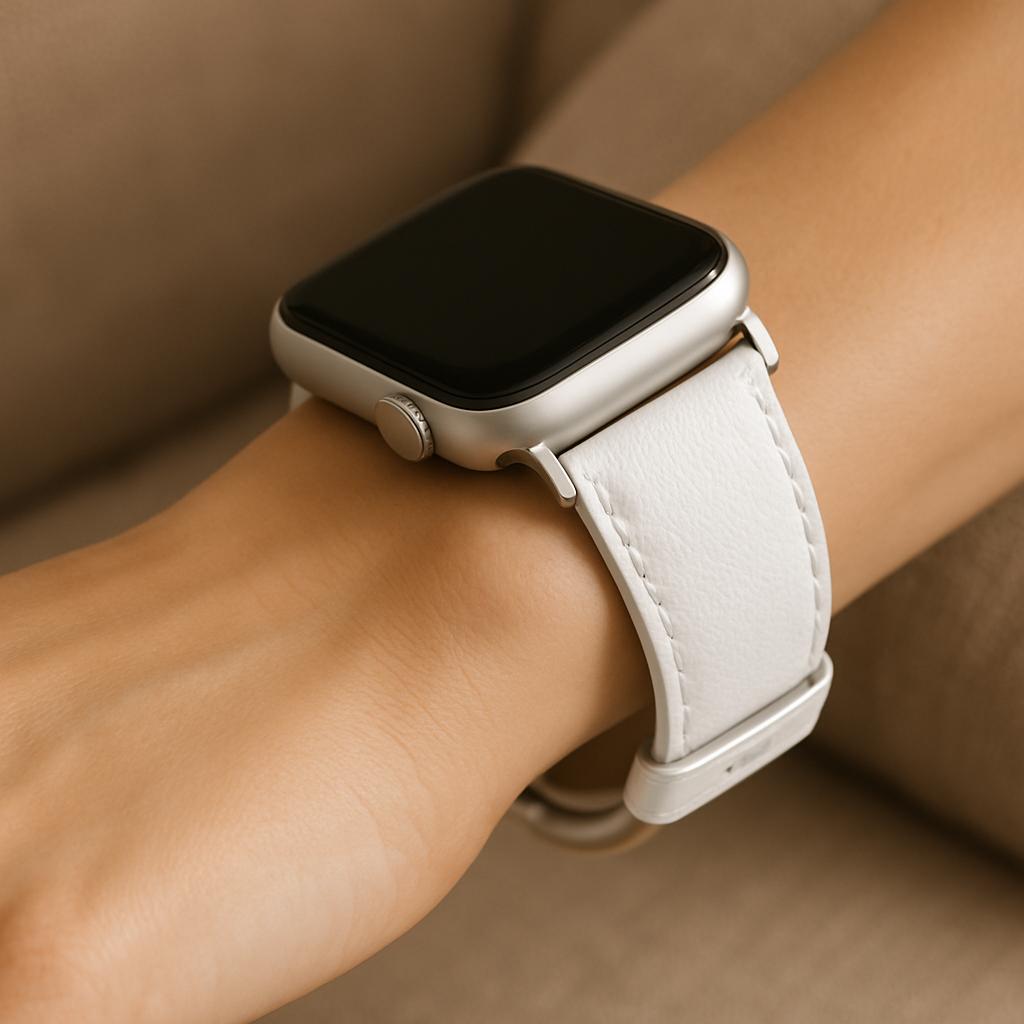 Apple Watch Lederarmband – Klassisches Design mit Metallschließe – 38–45mm – hochwertiges Kunstleder in vielen Farben