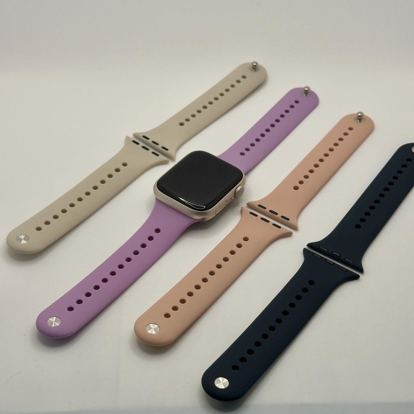 Apple Watch Armband aus Silikon – Sportband mit Pin-Verschluss – 38–45mm – viele Farben – kompatibel mit Series 1–9, SE, Ultra