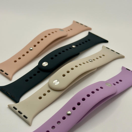 Apple Watch Armband aus Silikon – Sportband mit Pin-Verschluss – 38–45mm – viele Farben – kompatibel mit Series 1–9, SE, Ultra